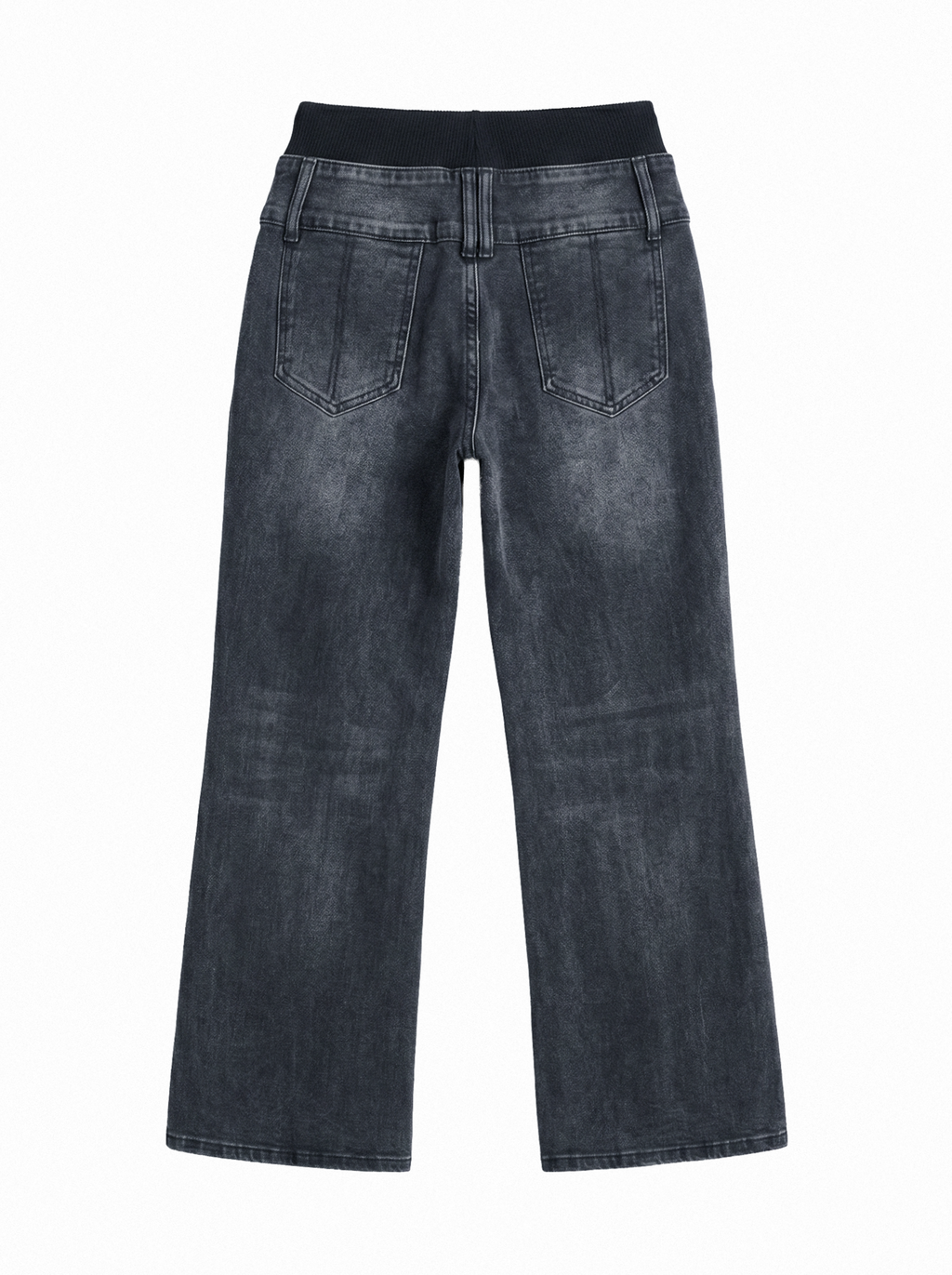 Foldover Waist Bootcut Jeans - side view
