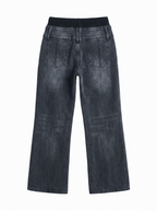 Foldover Waist Bootcut Jeans - side view