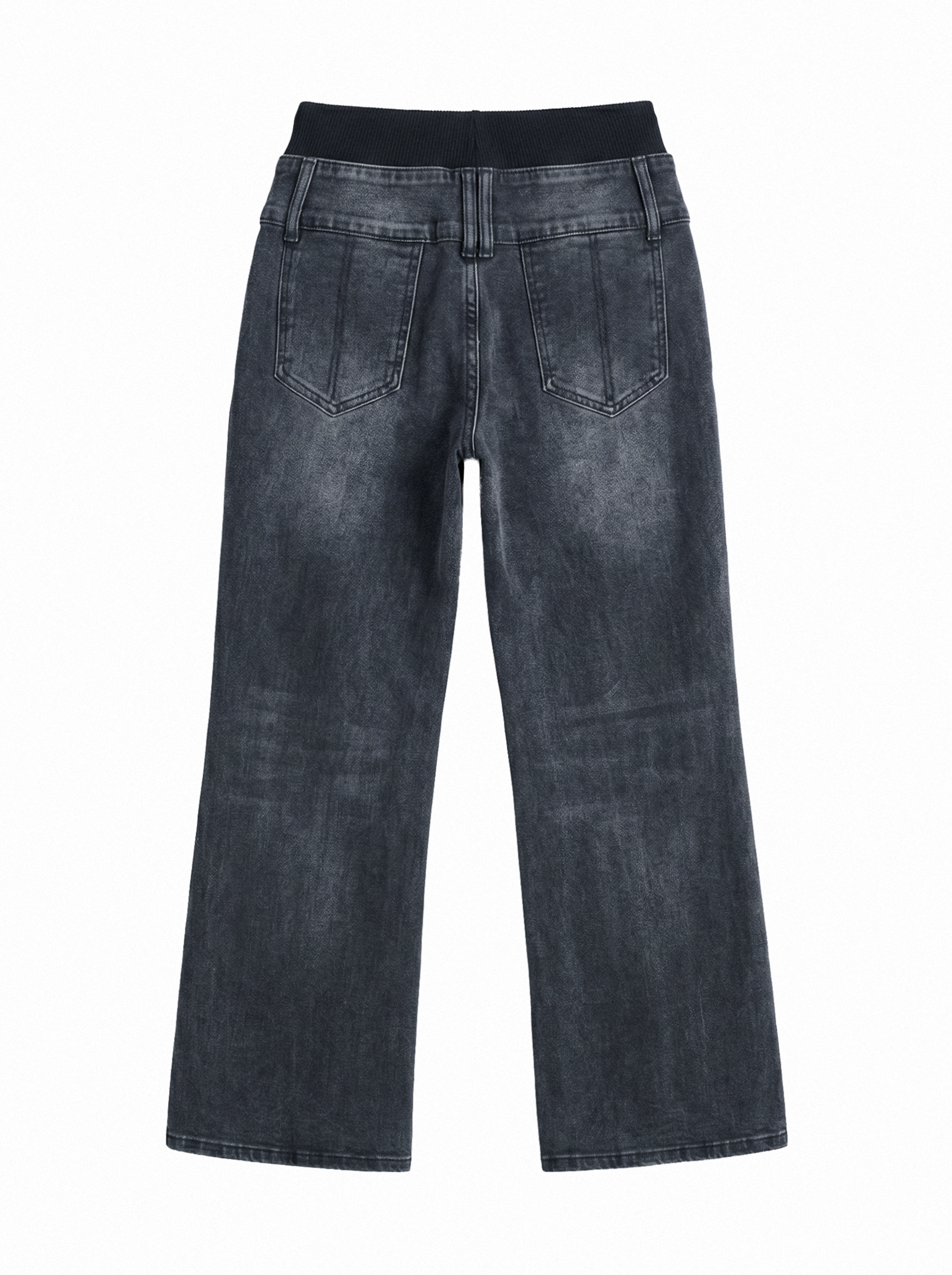 Foldover Waist Bootcut Jeans