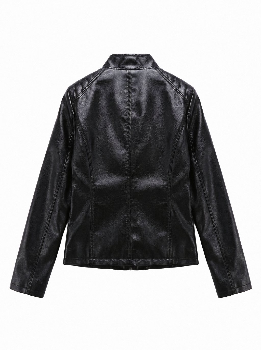 Quilted Hip Slim Moto Jacket - detail view