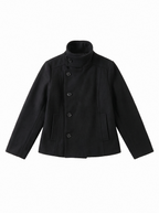 Asymmetric Stand Collar Wool Coat - main photo