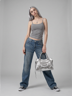 Faded Wash Baggy Jeans - side view