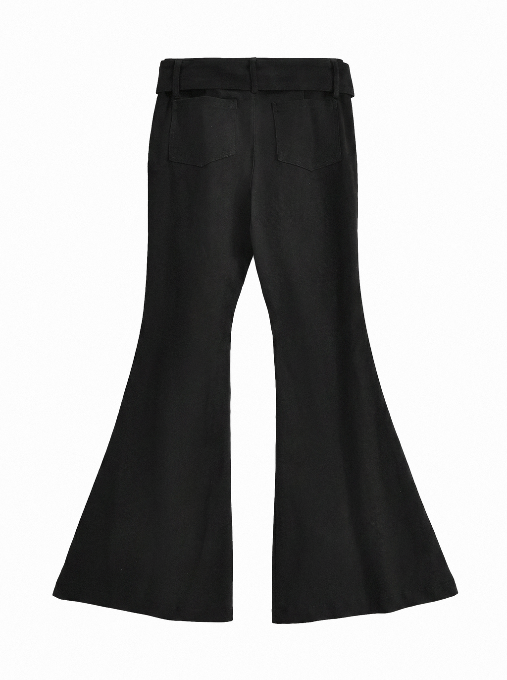 Eyelet Belt Flare Pants - detail view