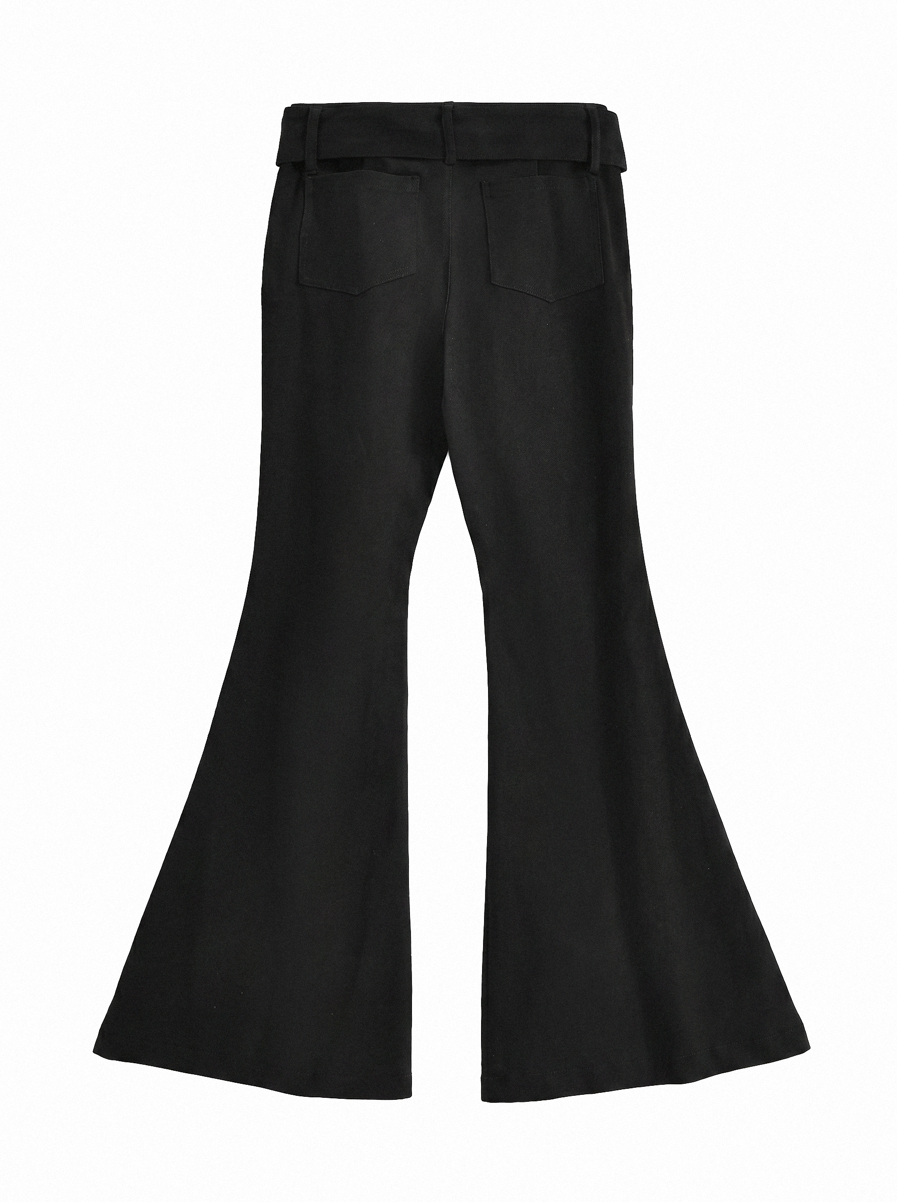 Eyelet Belt Flare Pants