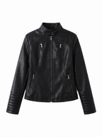 Quilted Shoulder Slim Moto Jacket - main photo