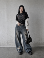 GOTHIC CROSS LAYERED LONGSLEEVE