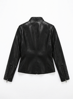 Quilted Shoulder Slim Moto Jacket - side view