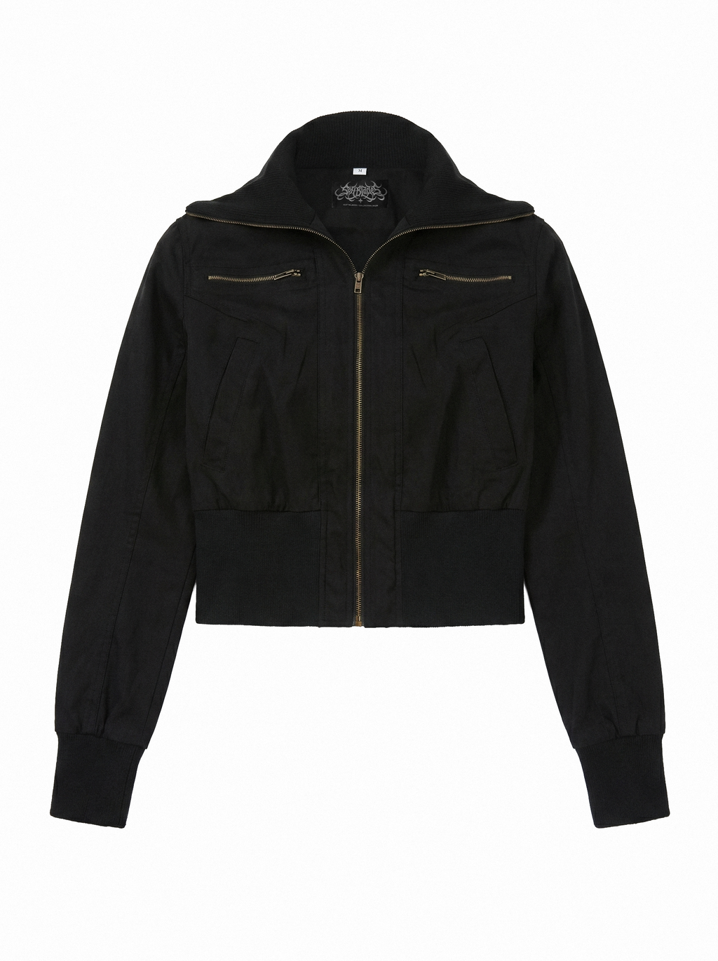 Funnel Neck Cropped Bomber Jacket - main photo