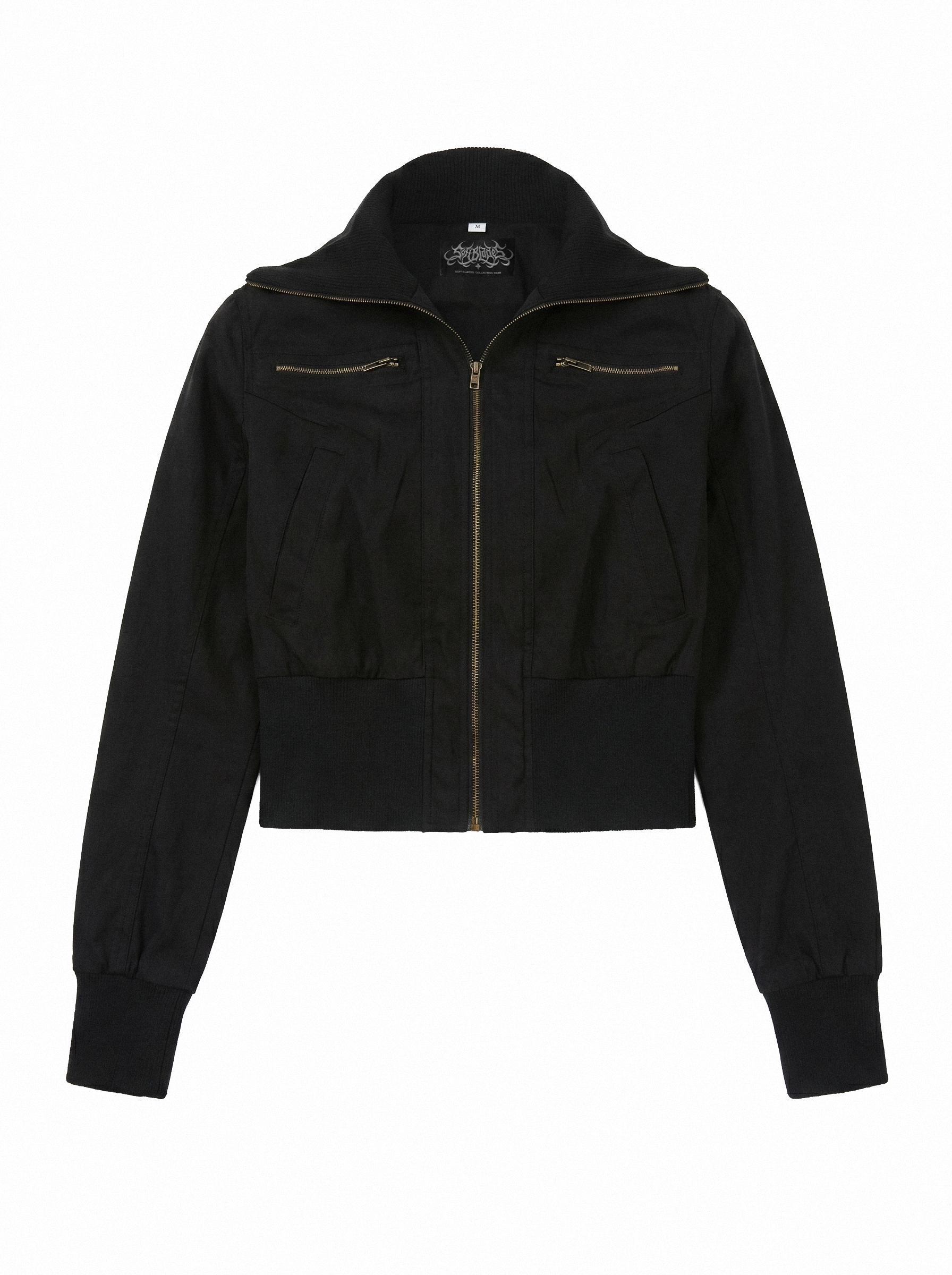 Funnel Neck Cropped Bomber Jacket - main photo