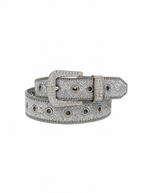 Silver Glitter Rhinestone Belt