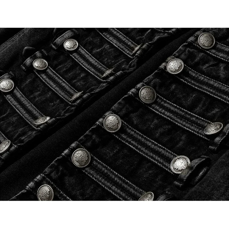 Regimental Cropped Denim Jacket - close-up
