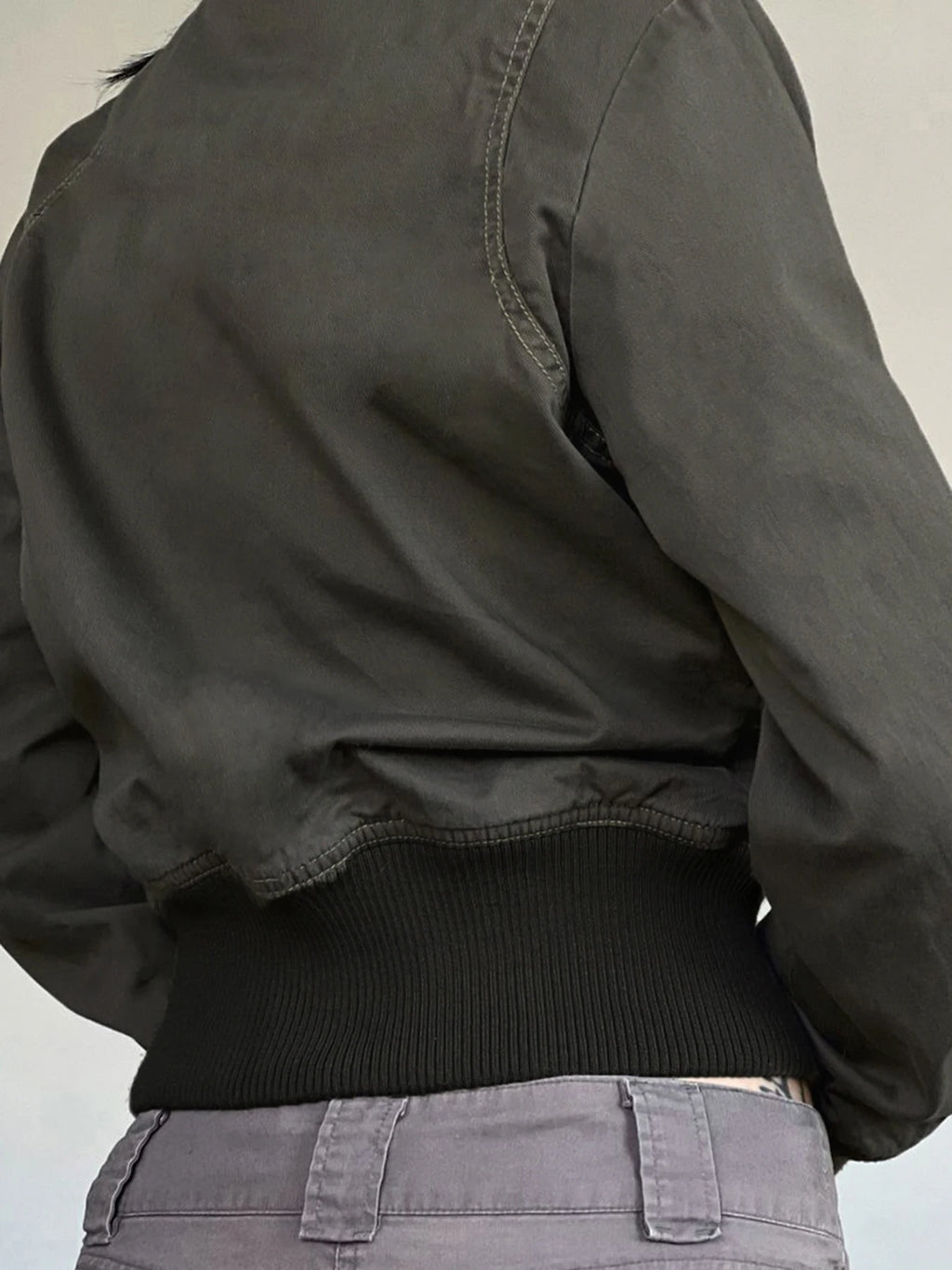 Cropped Aviator Bomber Jacket