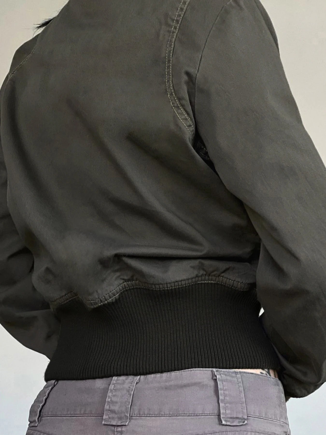 Cropped Aviator Bomber Jacket