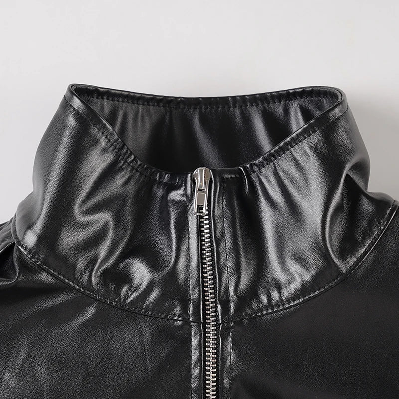 Epaulette Slim Moto Jacket - texture detail