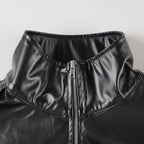 Epaulette Slim Moto Jacket - texture detail