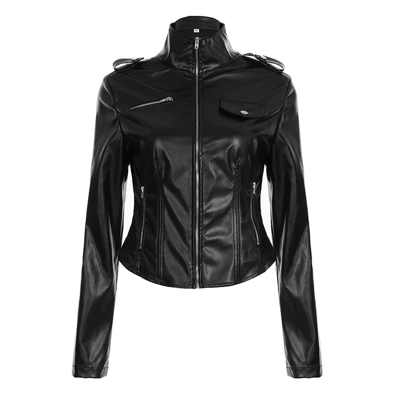 Epaulette Slim Moto Jacket - close-up