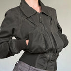 Cropped Aviator Bomber Jacket - outfit view