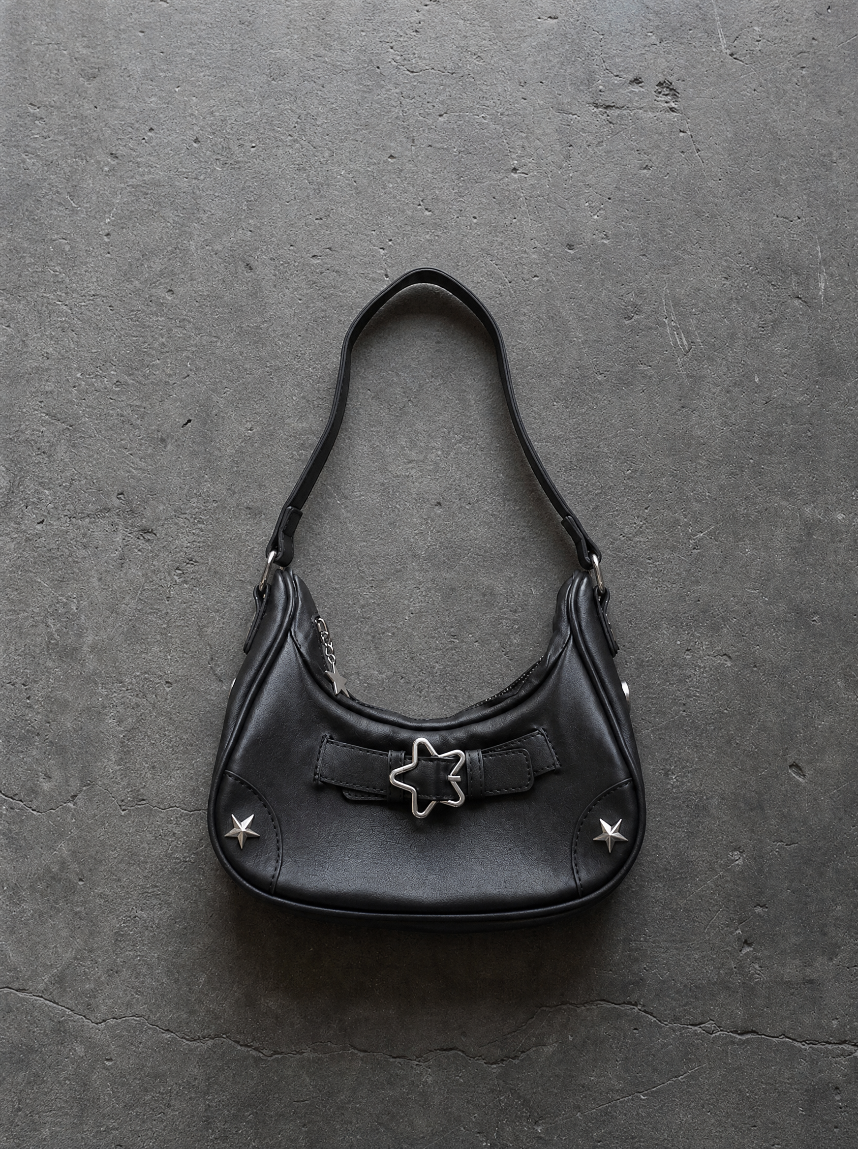 Star Charm Crescent Shoulder Bag