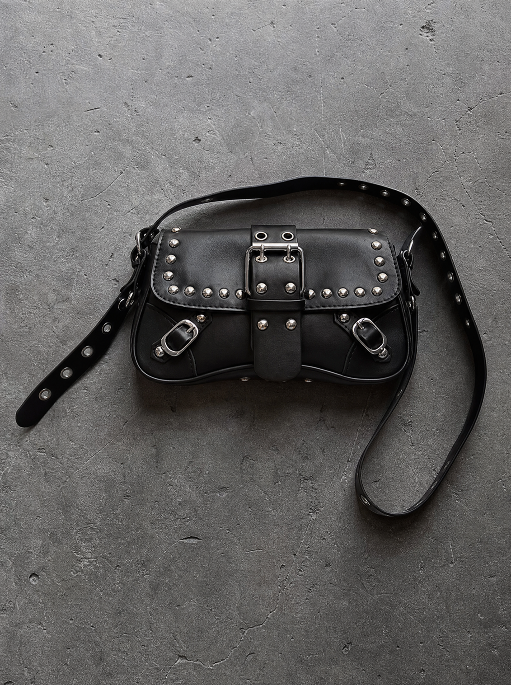 Studded Buckle Crossbody Bag