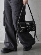 Studded Buckle Crossbody Bag