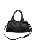 Gothic Cross Studded Shoulder Bag