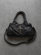 Gothic Cross Studded Shoulder Bag