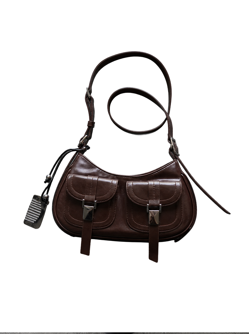 Burgundy Twin Pocket Moto Bag