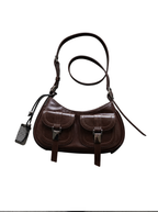 Burgundy Twin Pocket Moto Bag