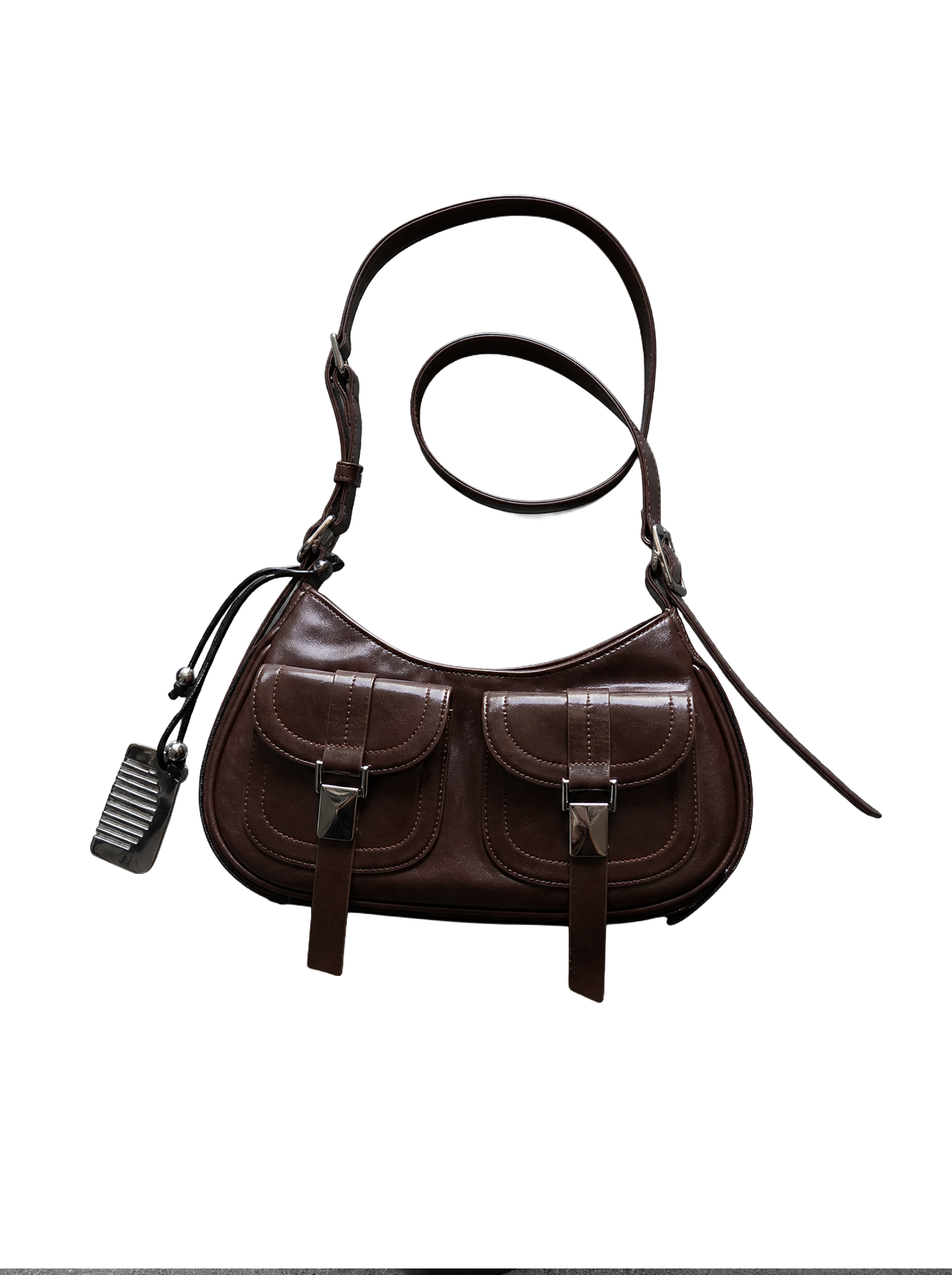 Burgundy Twin Pocket Moto Bag