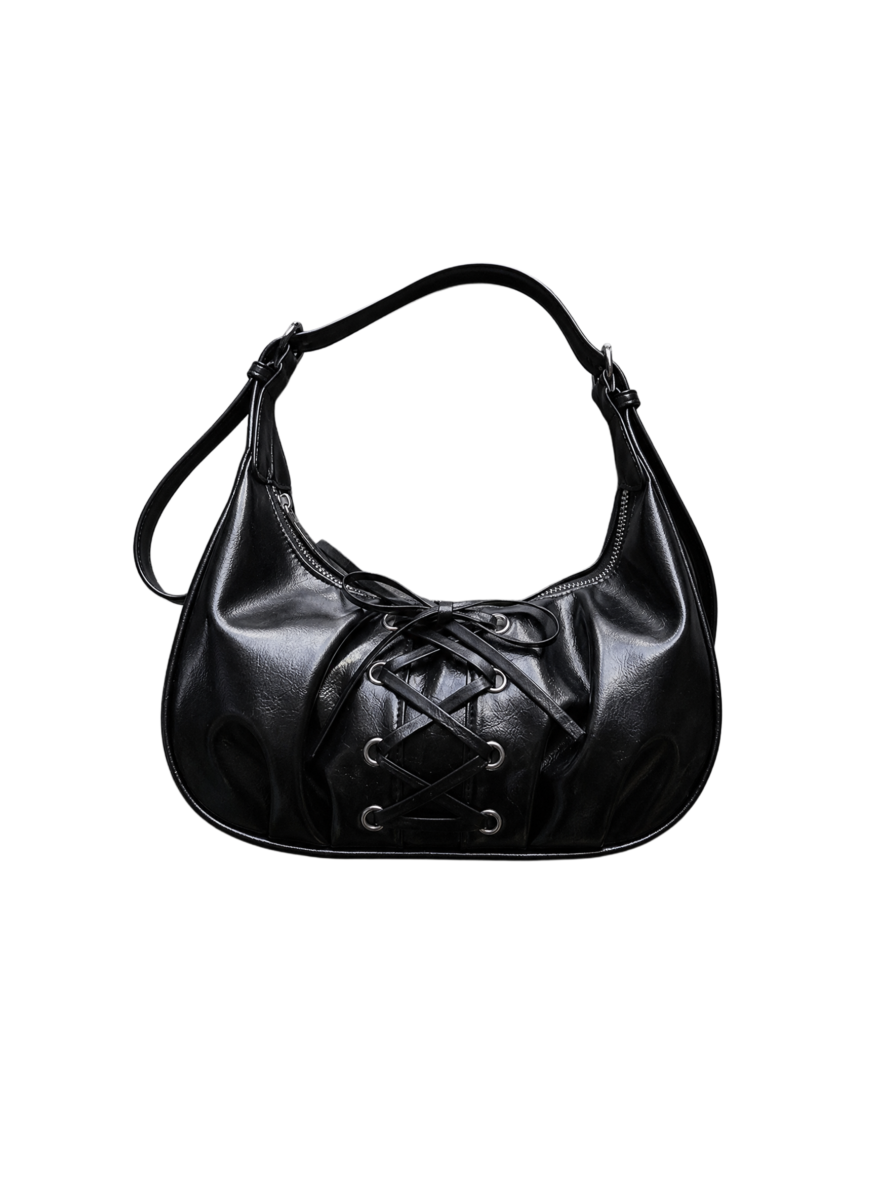 Lace-Up Corset Crescent Bag