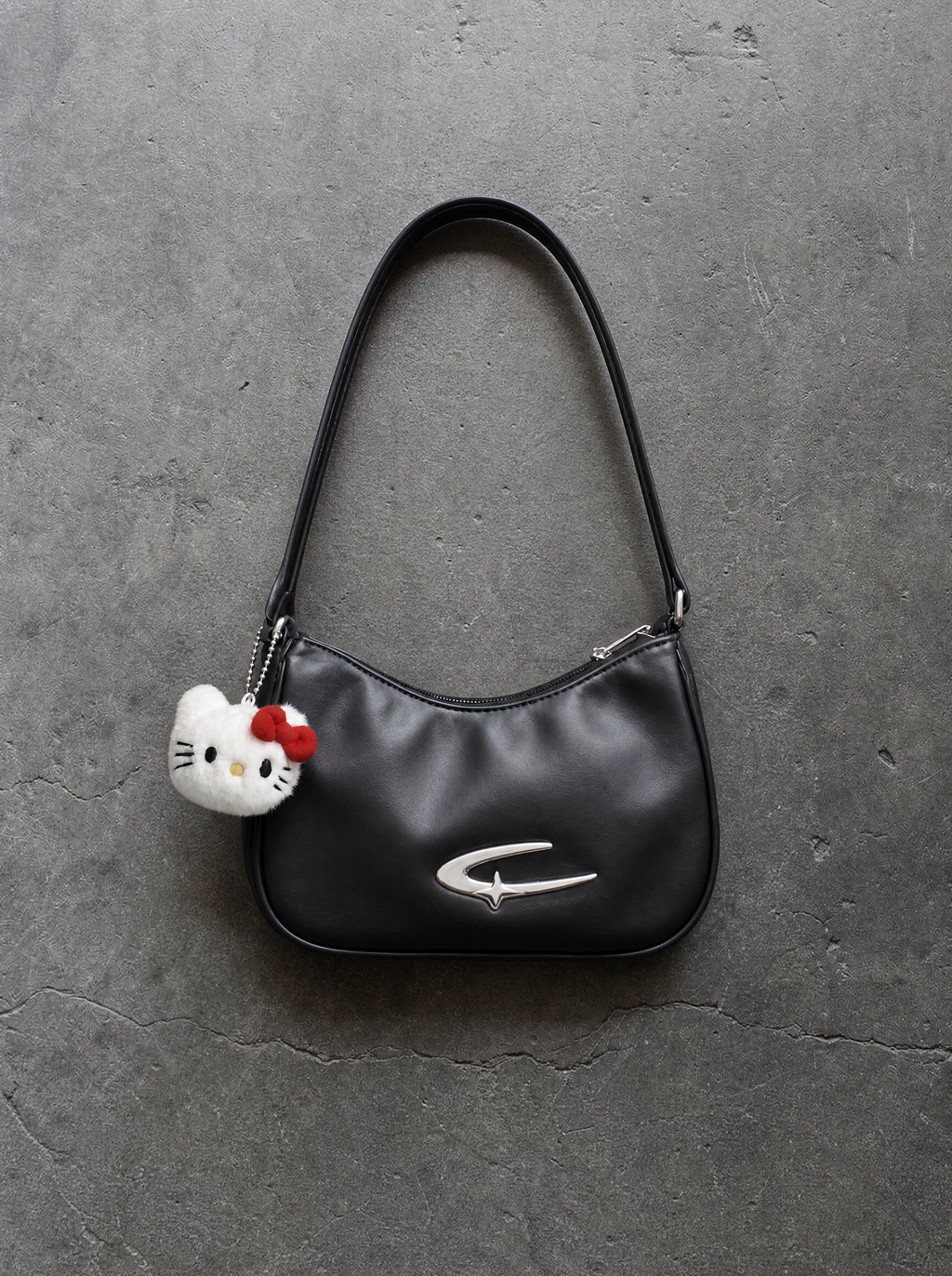 Kawaii Cat Charm Baguette Bag