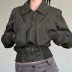 Cropped Aviator Bomber Jacket - lifestyle view