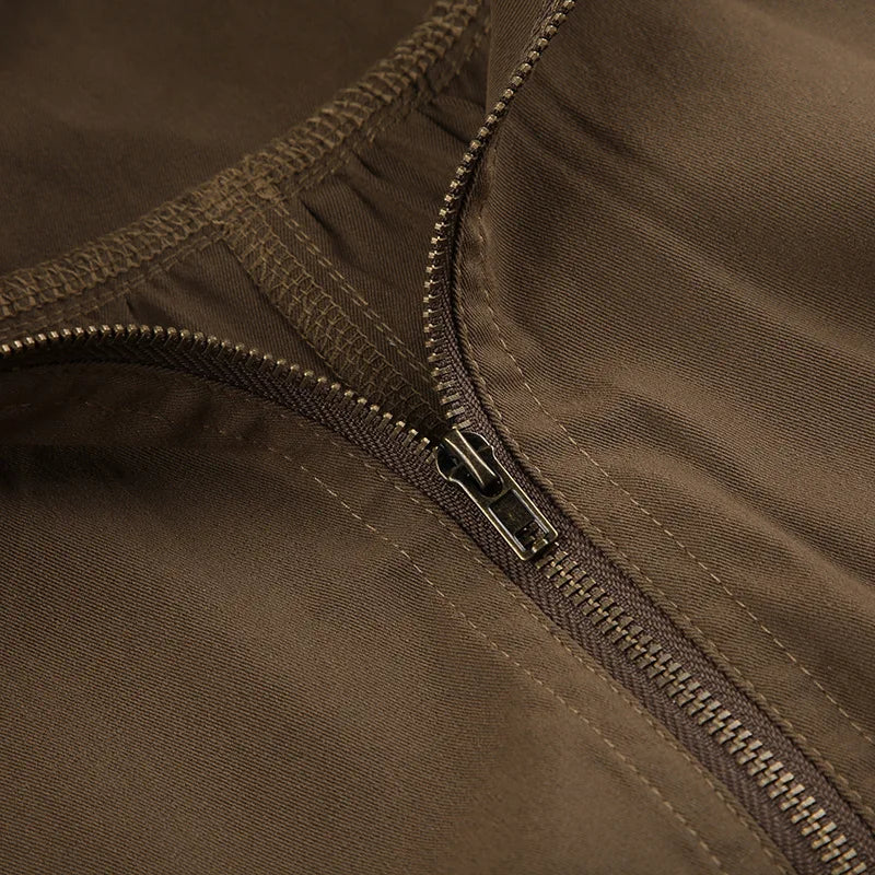 Cocoa Cropped Utility Bomber - side view