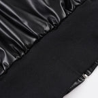 Cropped Bomber Faux Leather Jacket