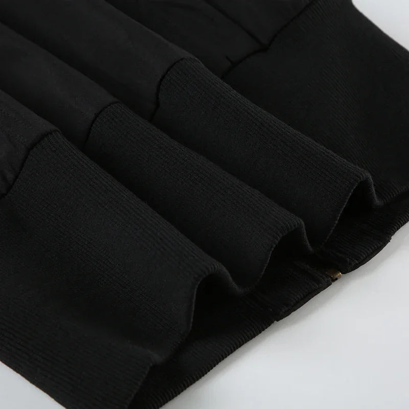 Funnel Neck Cropped Bomber Jacket