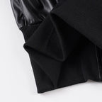 Cropped Bomber Faux Leather Jacket