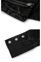 Regimental Cropped Denim Jacket - texture detail