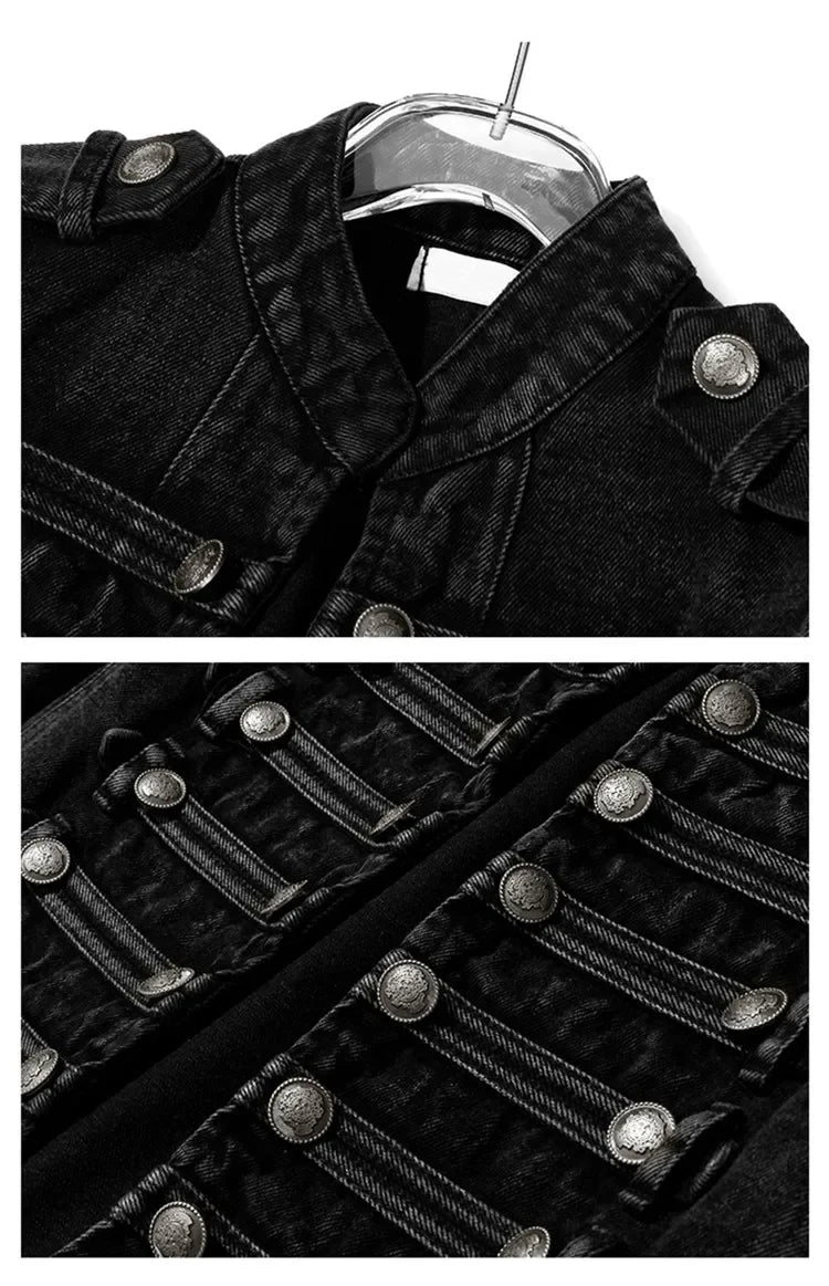 Regimental Cropped Denim Jacket - lifestyle view