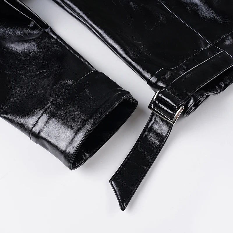 Bolero Cropped Faux Leather Jacket