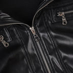 Cropped Bomber Faux Leather Jacket - lifestyle view