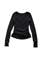 Lace Trim Square-Neck Top Black
