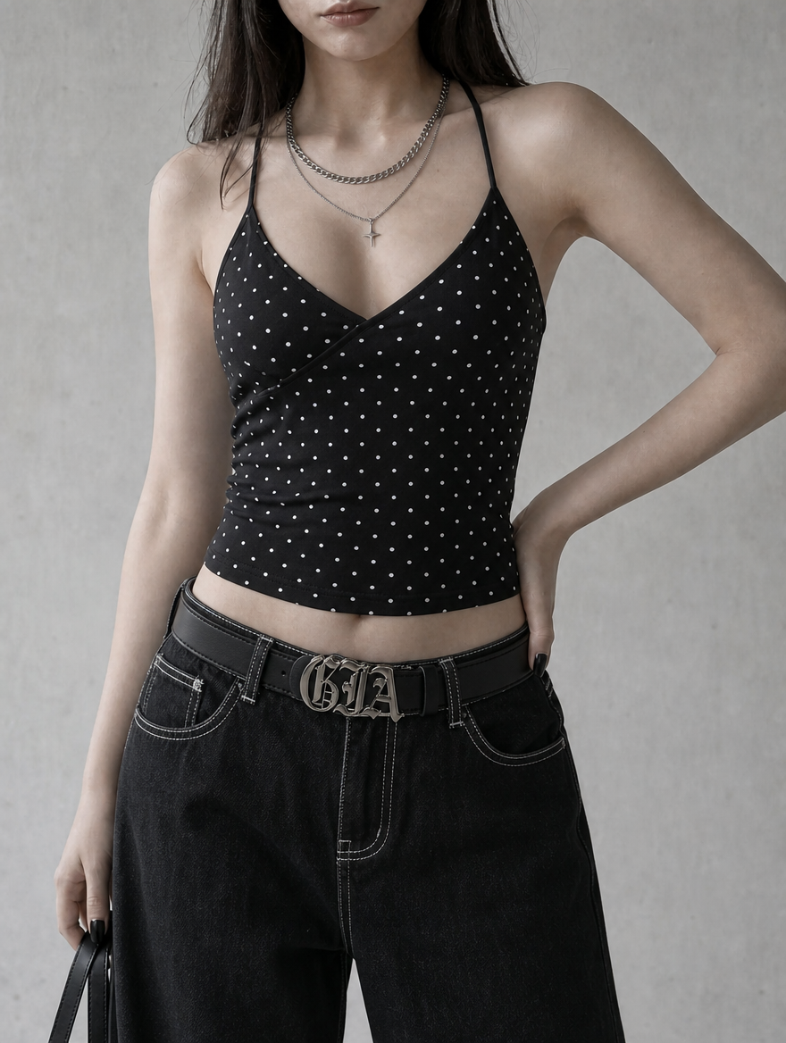 Polka Dot Satin Cami