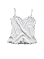 Lace Trim Ribbed Cami White