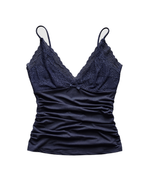Lace V-Neck Ruched Cami Navy