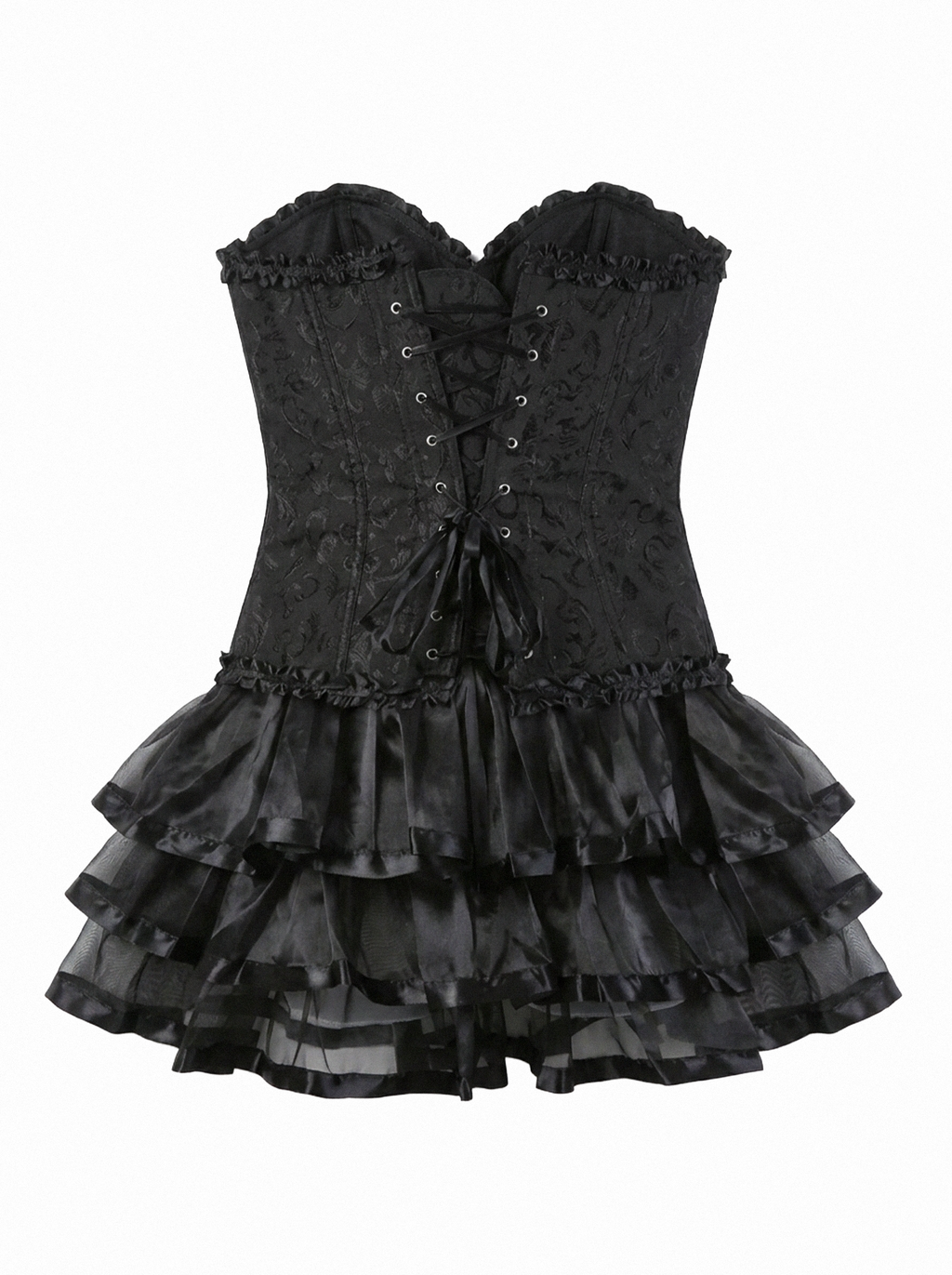 Lace Up Corset Dress Set with Tutu Skirt - detail view
