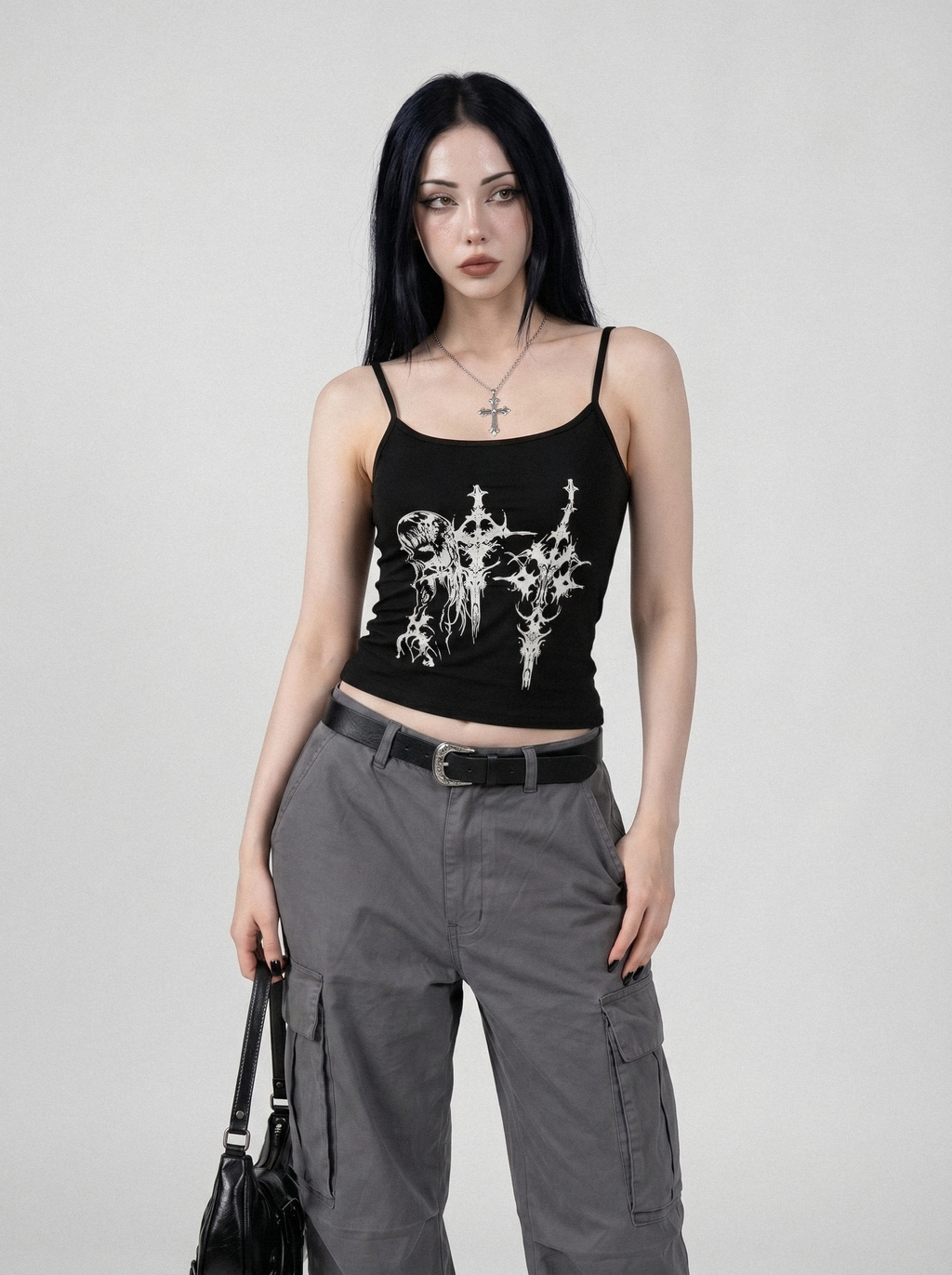 BLACK METAL GRAPHIC CAMI TOP