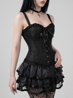 Lace Up Corset Dress Set with Tutu Skirt - front view