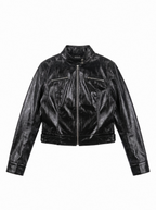 Bolero Cropped Faux Leather Jacket - main photo