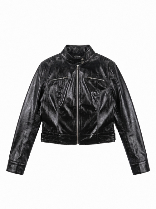 Bolero Cropped Faux Leather Jacket - main photo