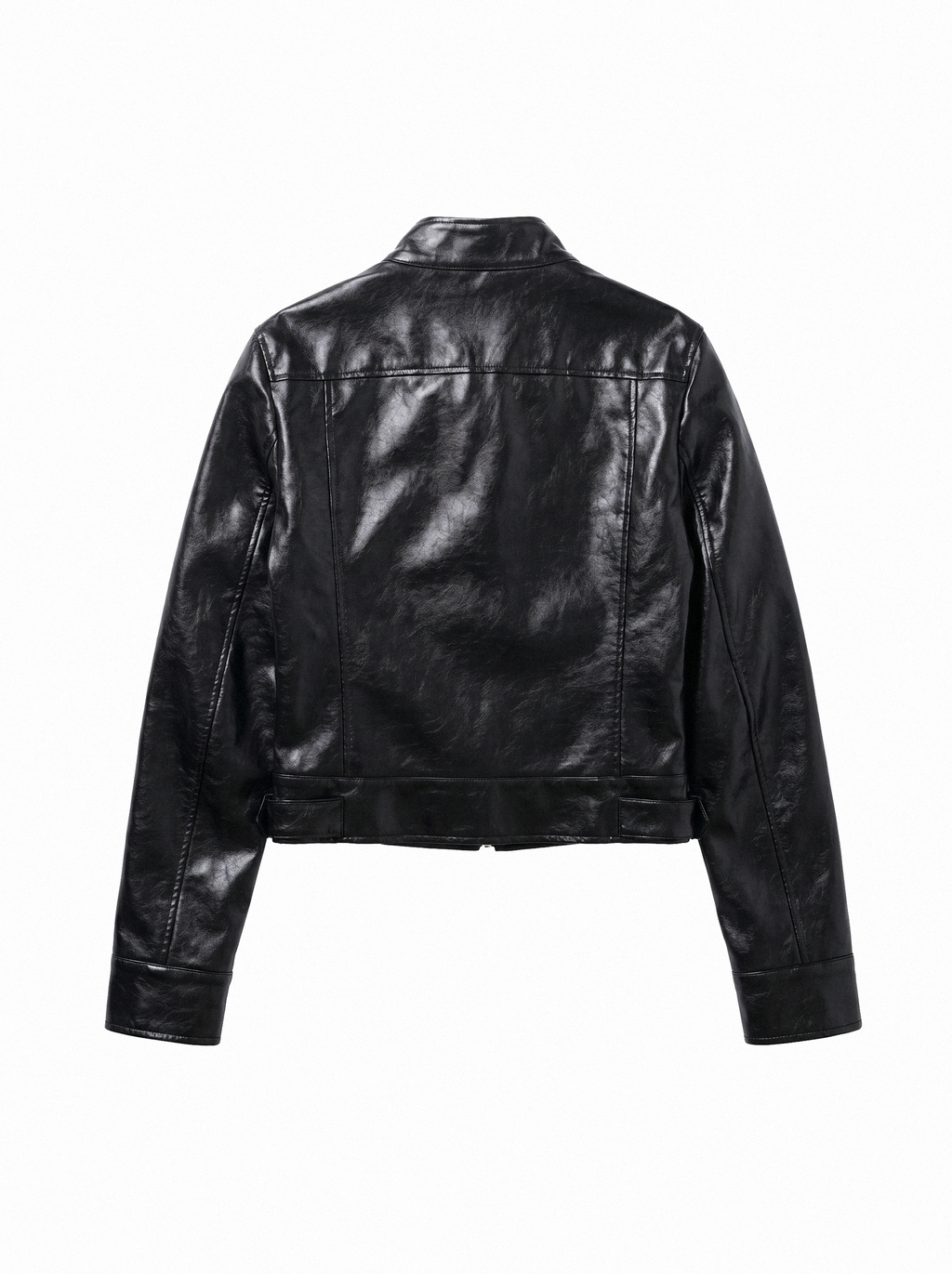 Bolero Cropped Faux Leather Jacket - detail view